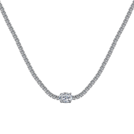 [Lumi Jewelry]1.0 Carat Shining Oval Cut Necklace