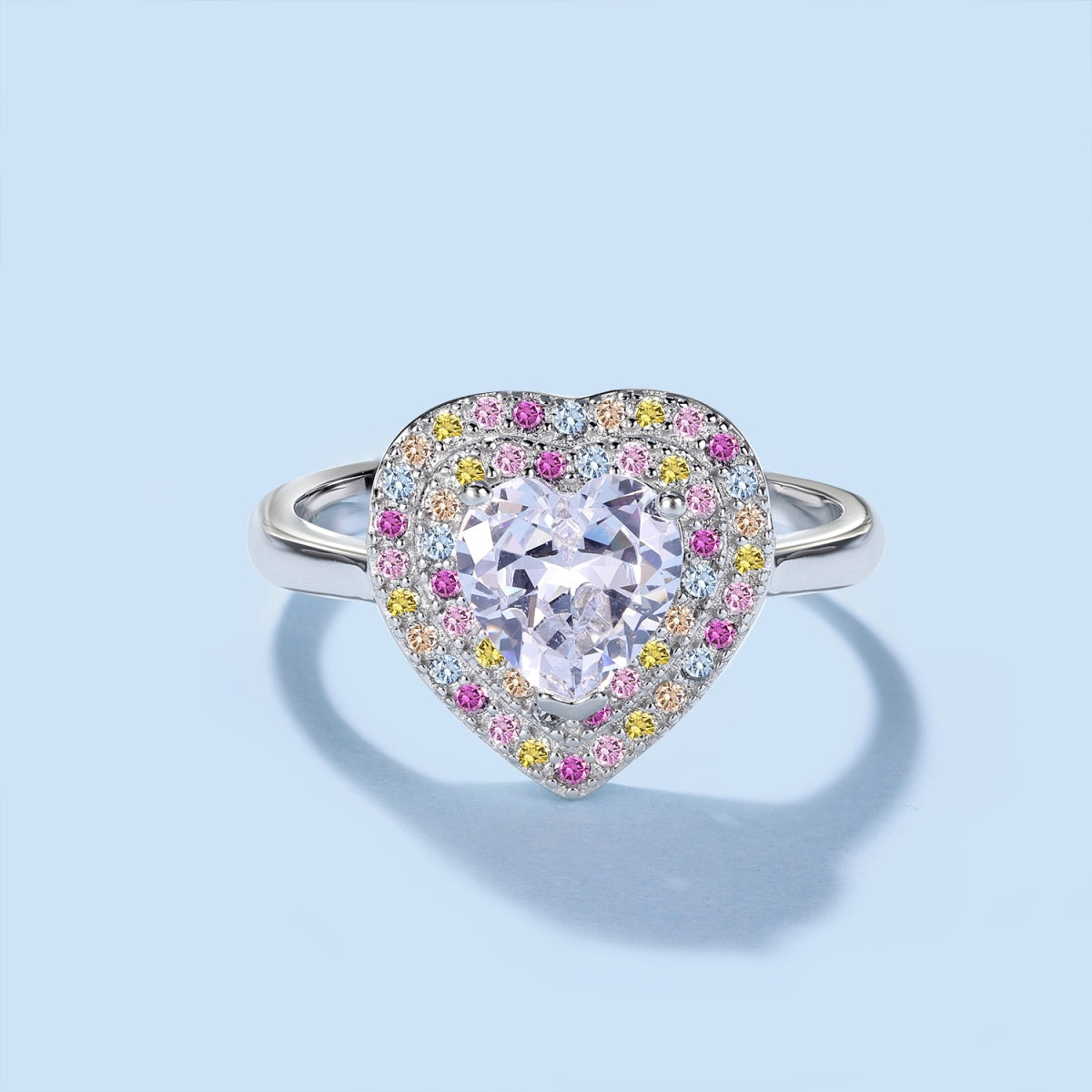 [Lumi Jewelry]Delicate Ebullient Heart Shape Wedding Ring