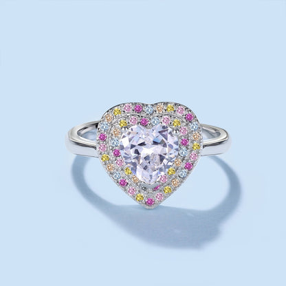 [Lumi Jewelry]Delicate Ebullient Heart Shape Wedding Ring