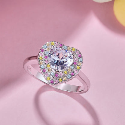 [Lumi Jewelry]Delicate Ebullient Heart Shape Wedding Ring