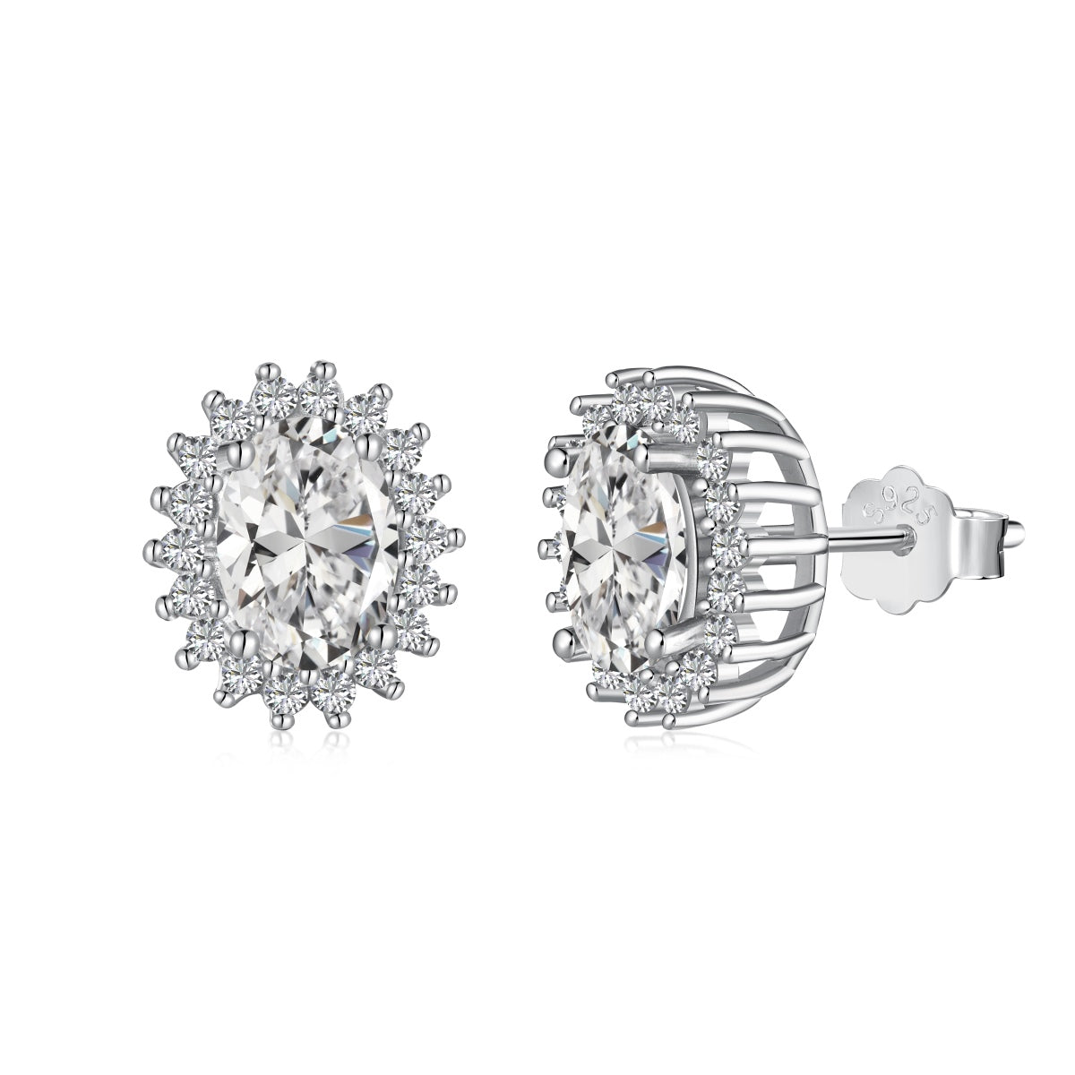[Lumi Jewelry]Delicate Radiant Oval Cut Daily Earrings