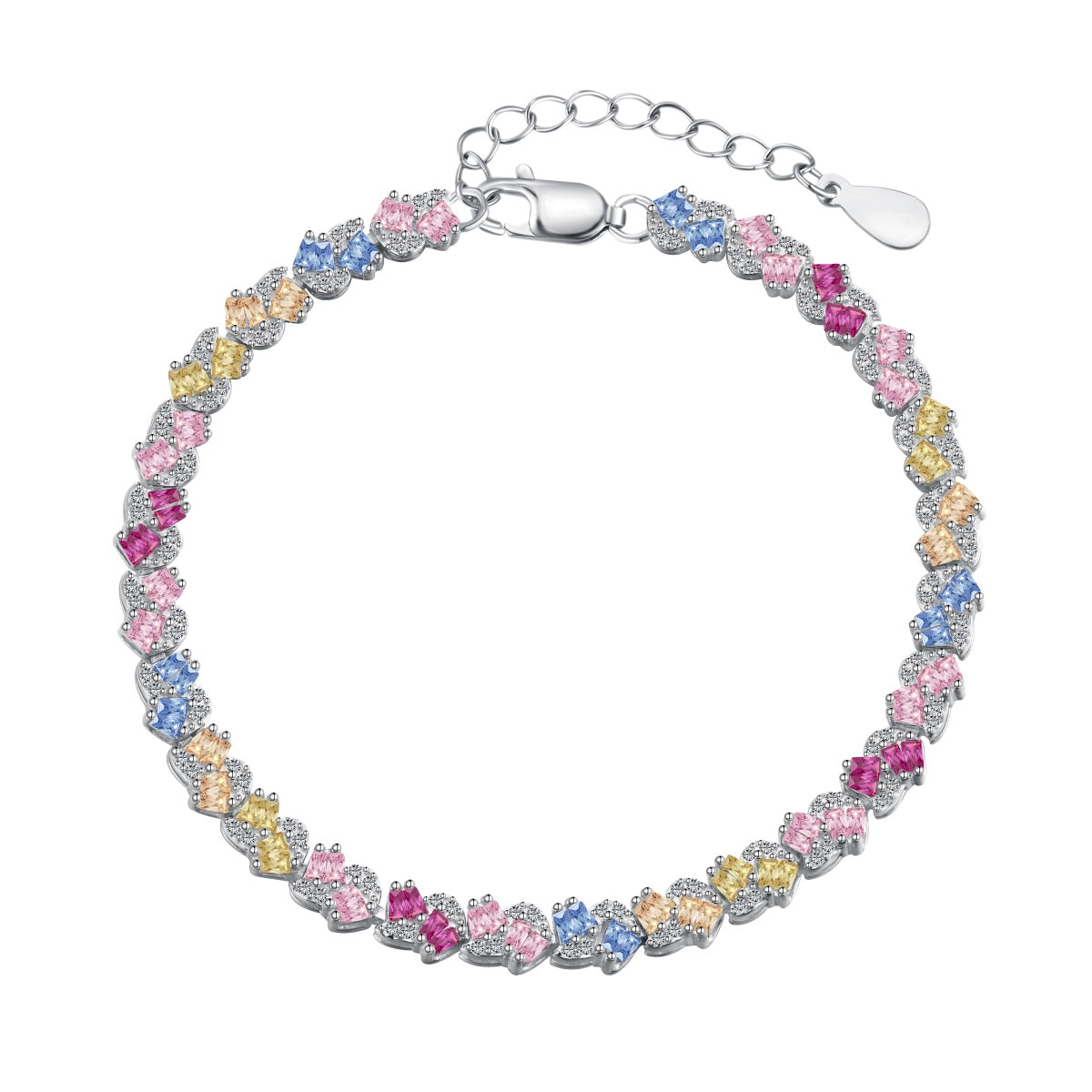 [Lumi Jewelry]Ornate Colorful Flower Shape Party Bracelet