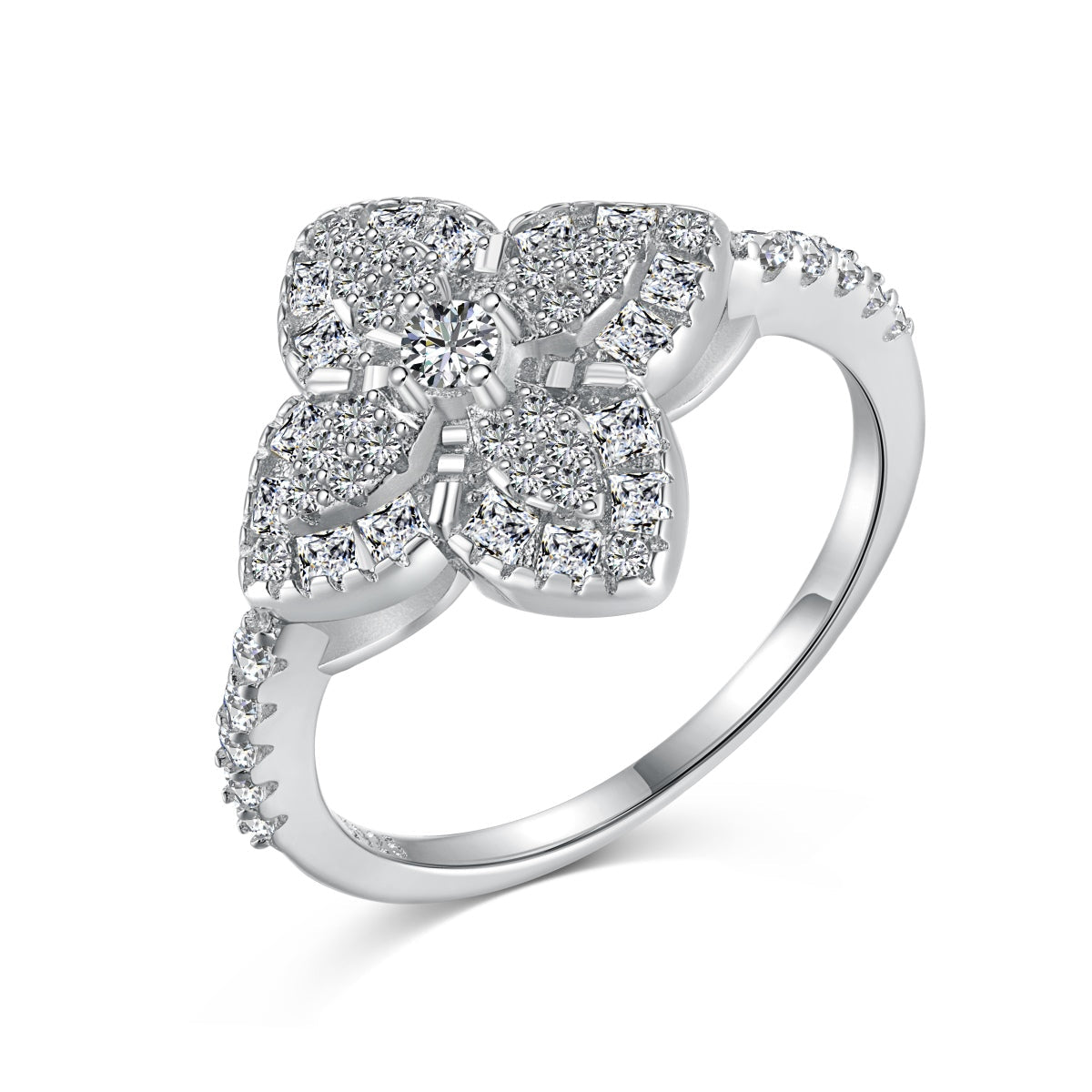 [Lumi Jewelry]Luxurious Colorful Flower Shape Banquet Ring