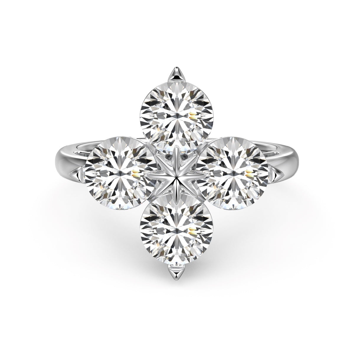 [Lumi Jewelry]Four-Leaf Clover Eight-Pointed Star Ring