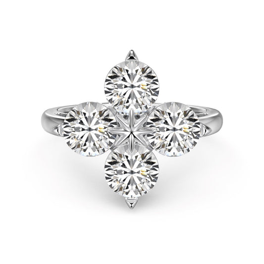 [Lumi Jewelry]Four-Leaf Clover Eight-Pointed Star Ring
