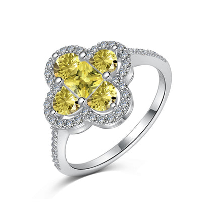 [Lumi Jewelry]Luxurious Eternity Flower Shape Banquet Ring