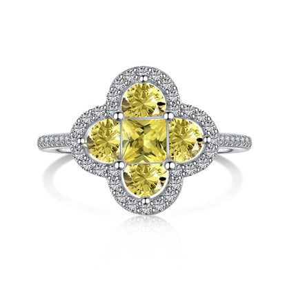 [Lumi Jewelry]Luxurious Eternity Flower Shape Banquet Ring
