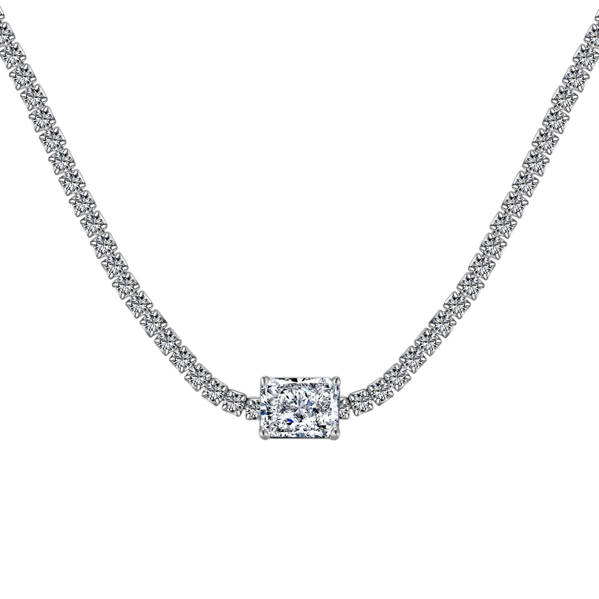 [Lumi Jewelry]2.0 carat Ornate Emerald Cut Necklace