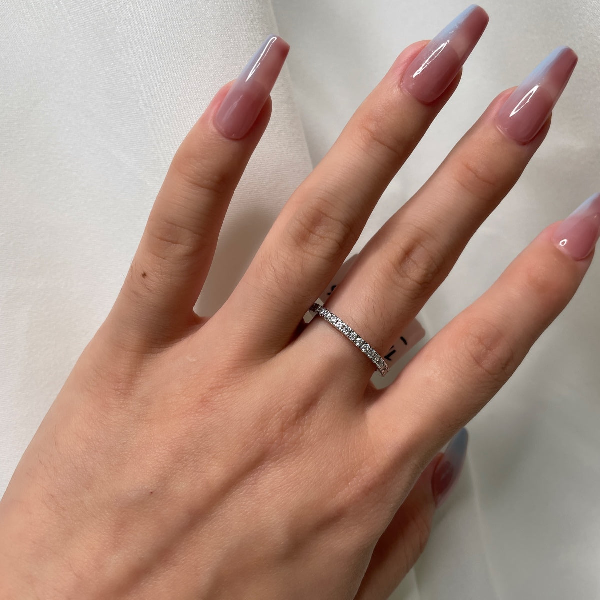 [Lumi Jewelry]Delicate Sparkling Round Cut Daily Ring