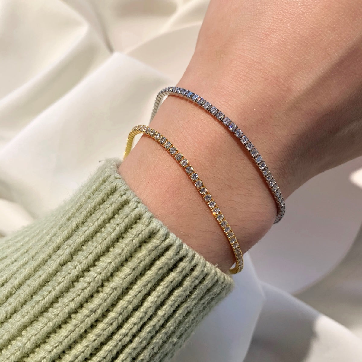 [Lumi Jewelry]Radiant Shinning Princess Cut Tennis Bracelet