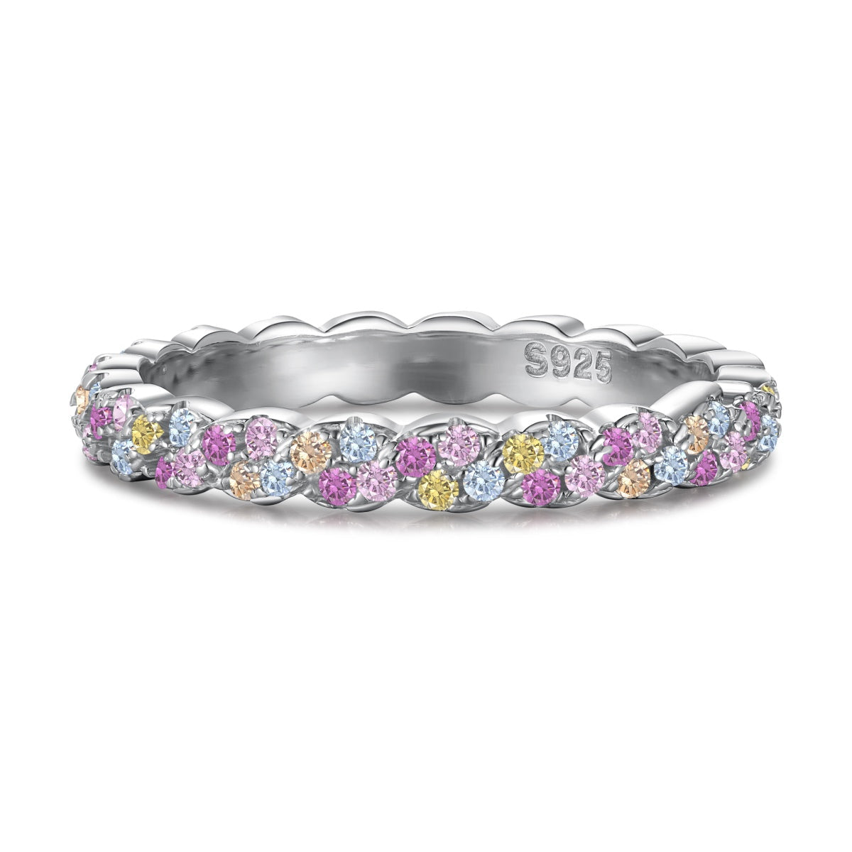 [Lumi Jewelry]Dainty Ebullient Round Cut Daily Ring