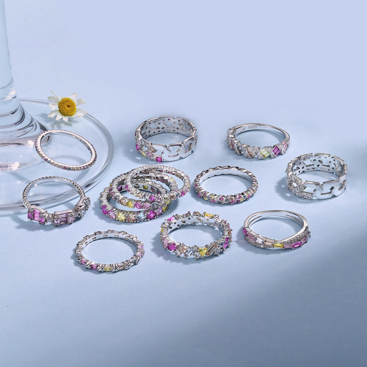 [Lumi Jewelry]Radiant Sparkling Round Cut Daily Ring