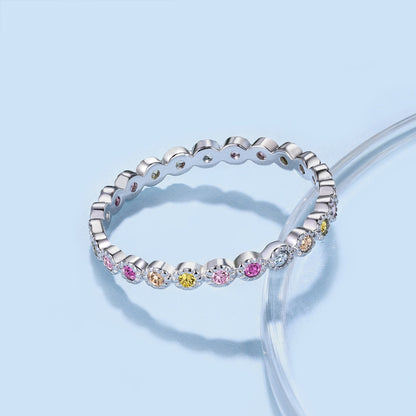 [Lumi Jewelry]Radiant Sparkling Round Cut Daily Ring