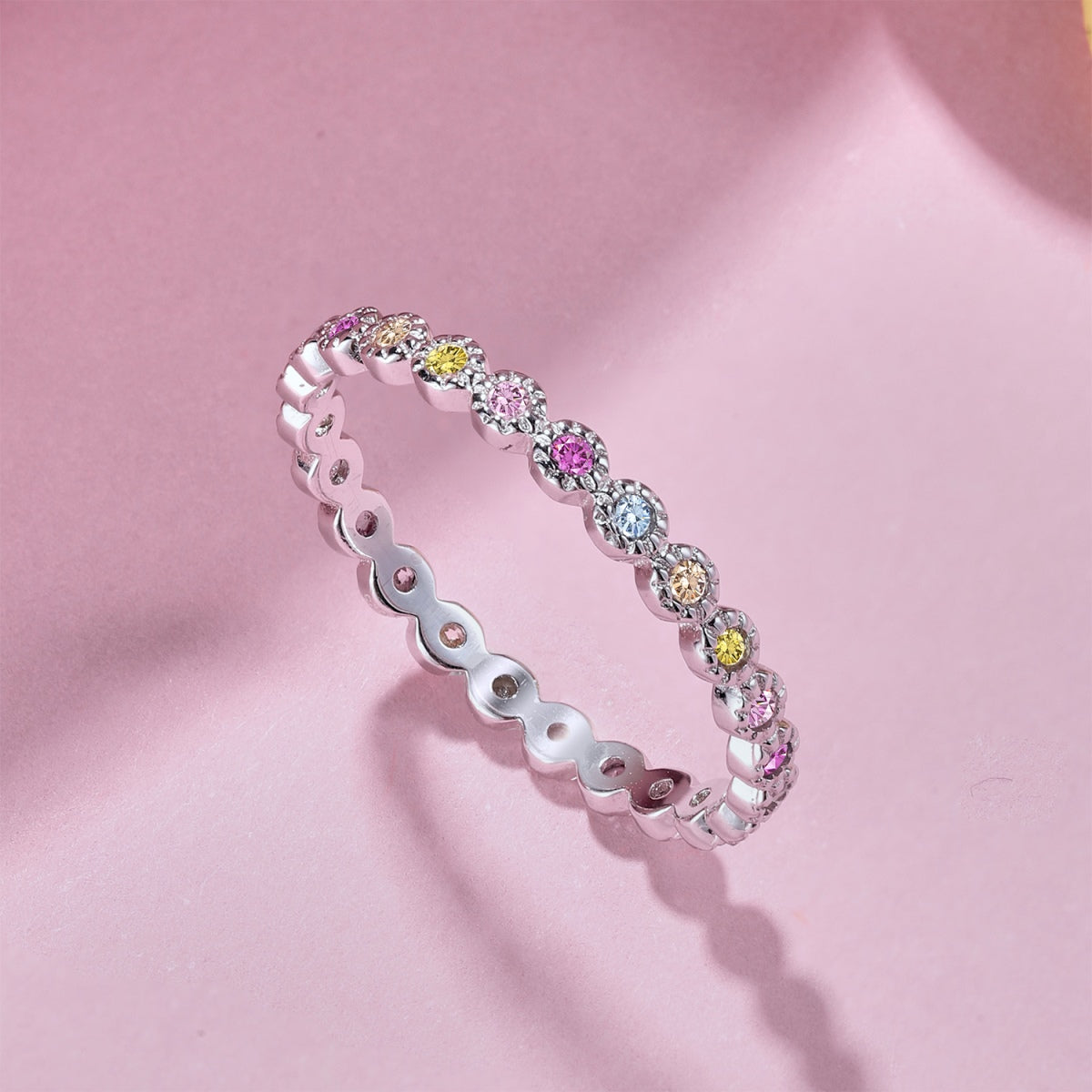 [Lumi Jewelry]Radiant Sparkling Round Cut Daily Ring