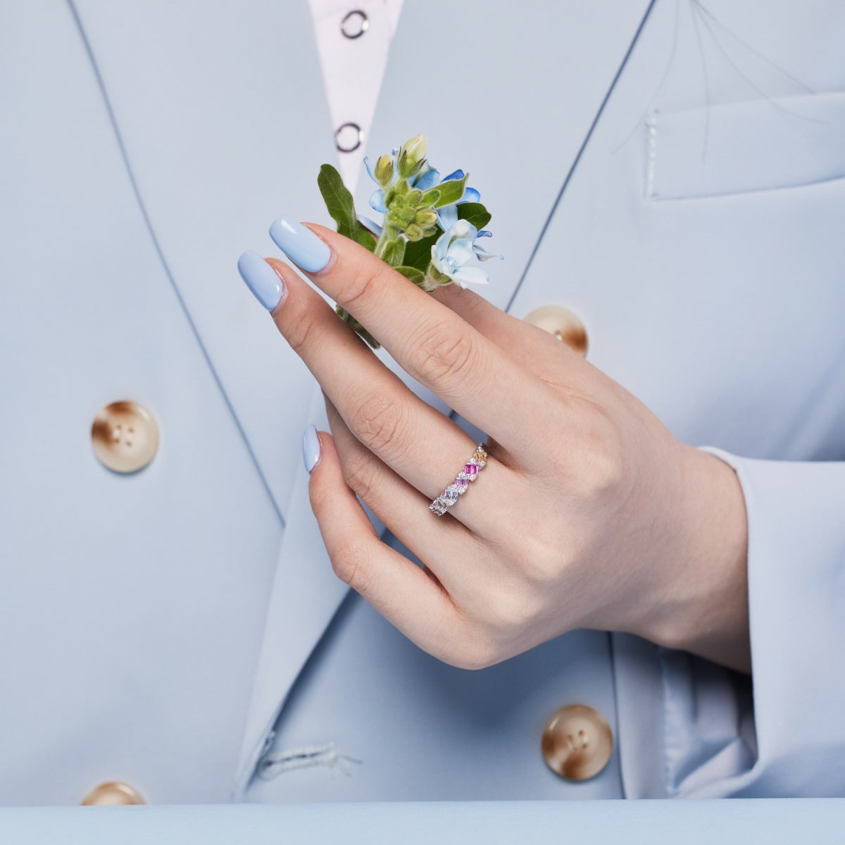[Lumi Jewelry]Delicate Vibrant Emerald Cut Daily Ring