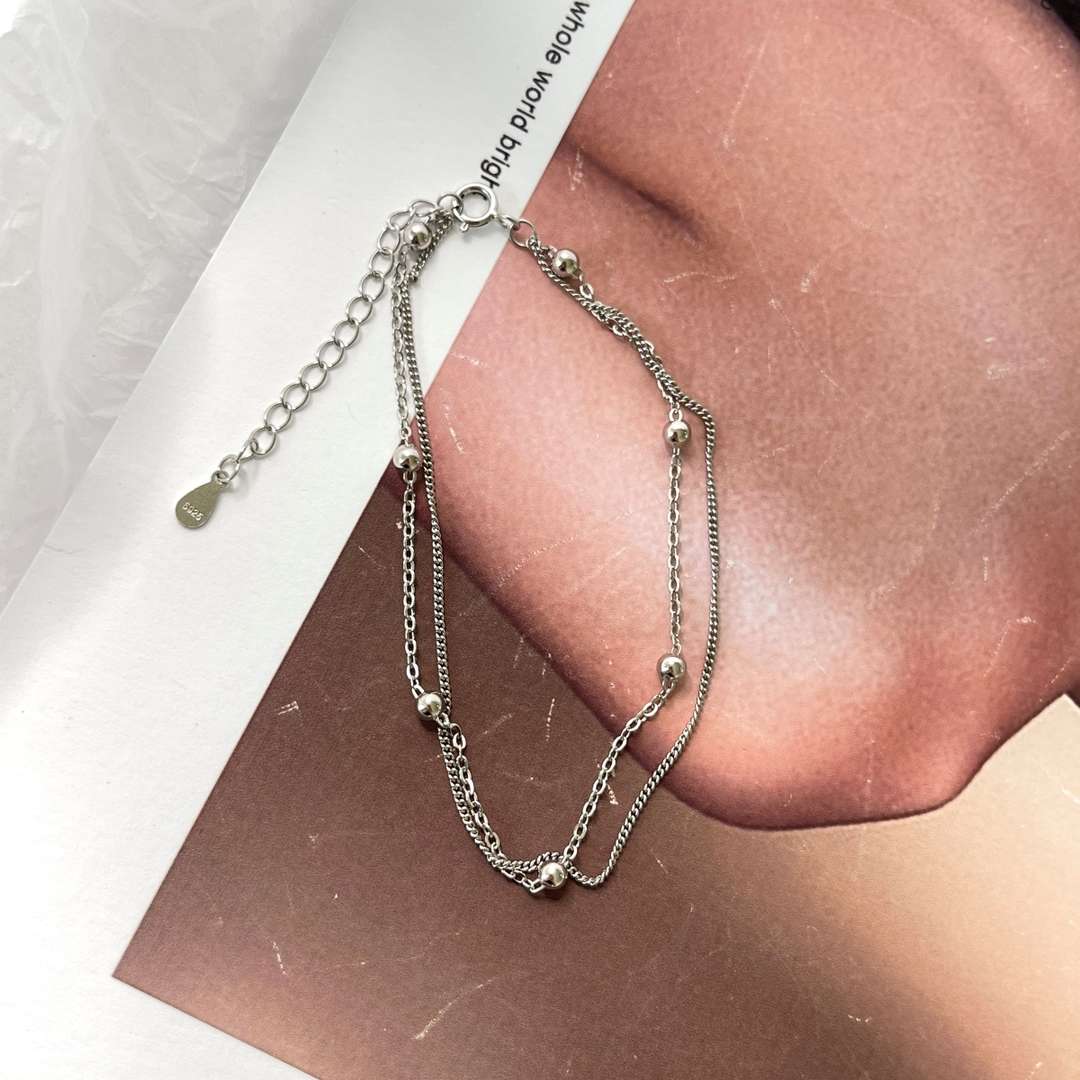 [Lumi Jewelry]Delicate Bead Double Layer Bracelet