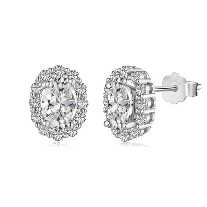 [Lumi Jewelry]Delicate Unique Oval Cut Daily Earrings