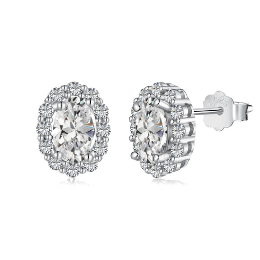 [Lumi Jewelry]Delicate Unique Oval Cut Daily Earrings