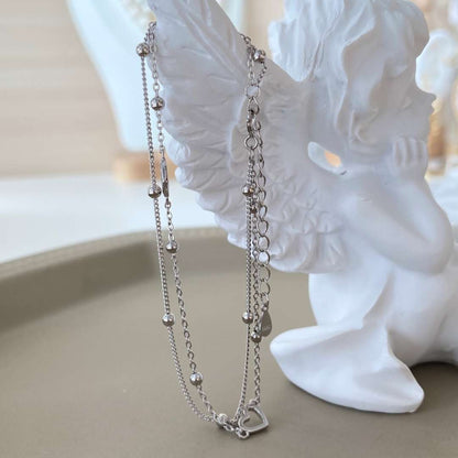 [Lumi Jewelry]Dainty Double Layer Love Heart Bracelet