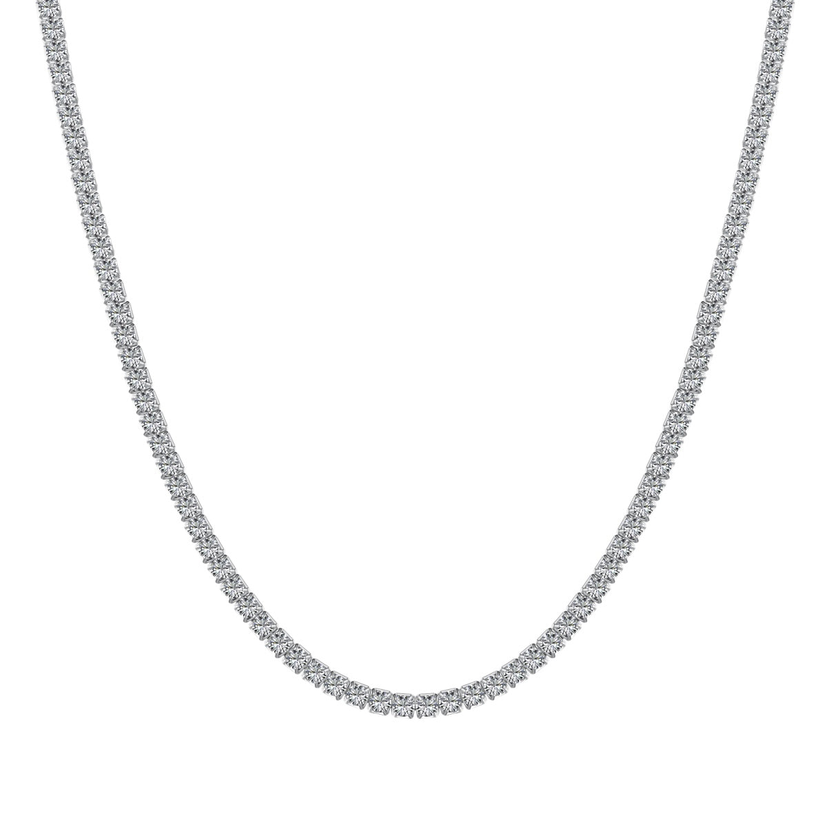 [Lumi Jewelry]Delicate Round Shape Tennis Necklace