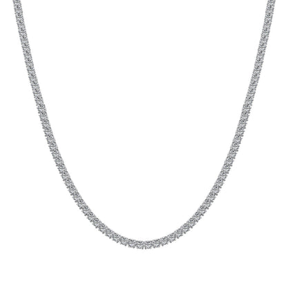 [Lumi Jewelry]Delicate Round Shape Tennis Necklace