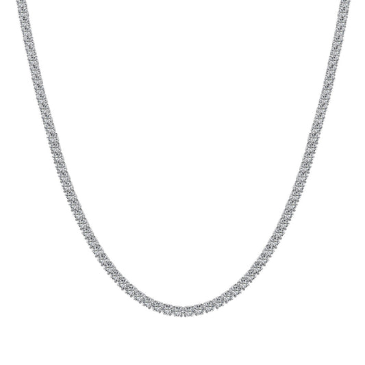 [Lumi Jewelry]Delicate Round Shape Tennis Necklace
