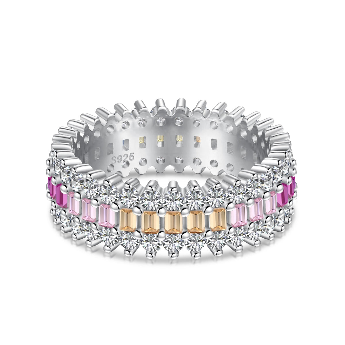 [Lumi Jewelry]Ornate Colorful Radiant Cut Daily Ring