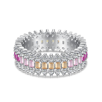 [Lumi Jewelry]Ornate Colorful Radiant Cut Daily Ring