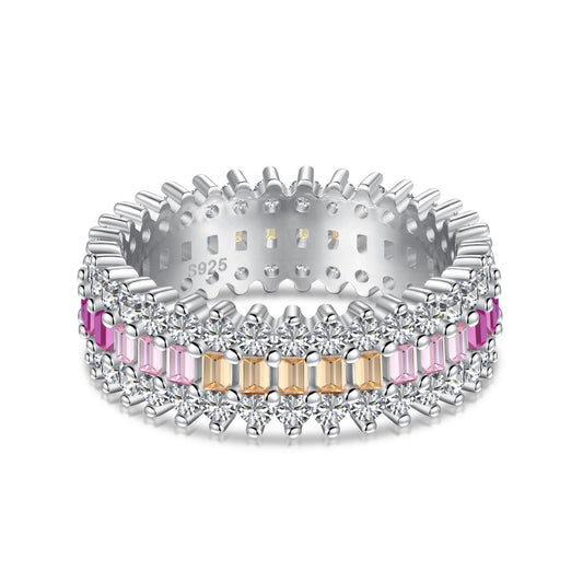 [Lumi Jewelry]Ornate Colorful Radiant Cut Daily Ring