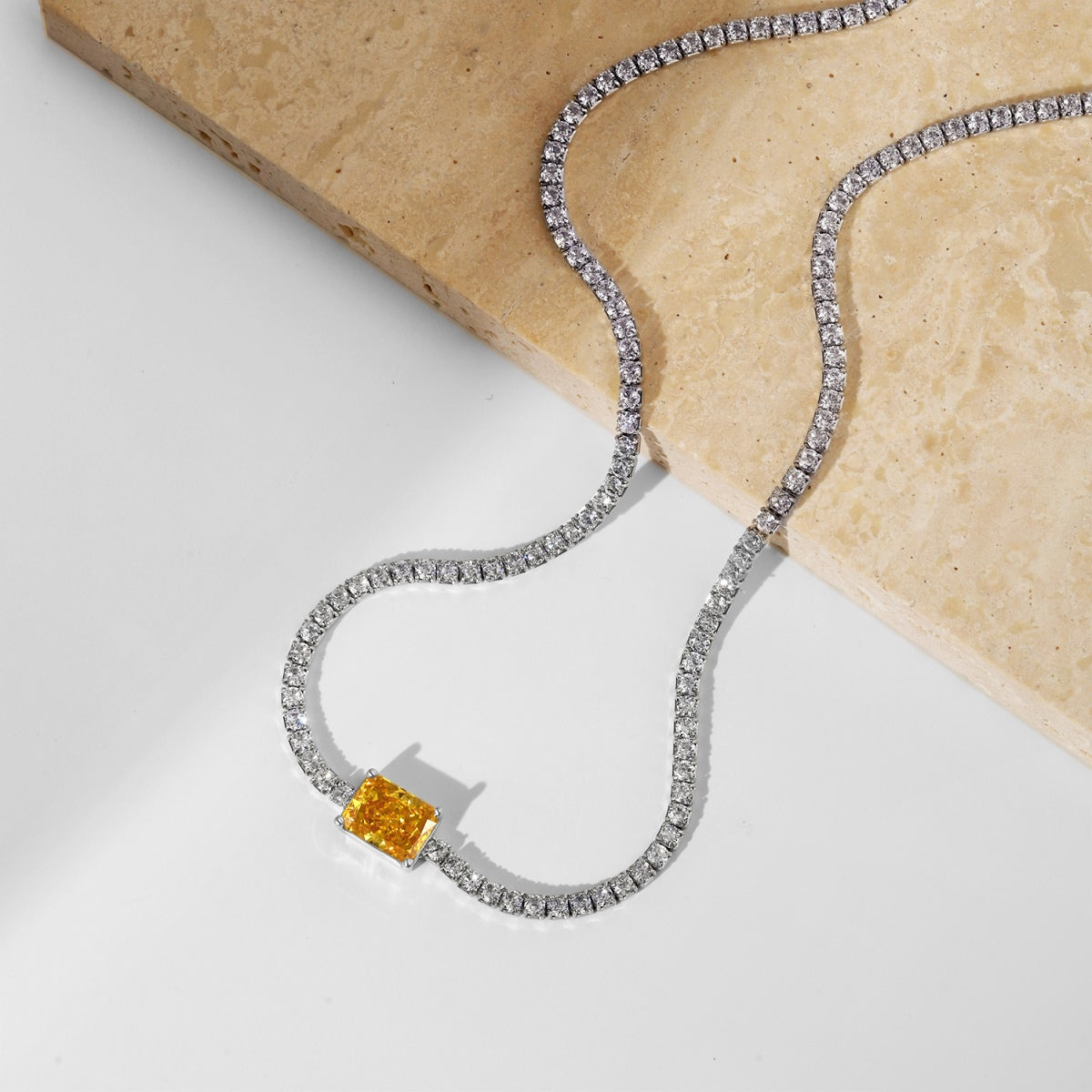 [Lumi Jewelry]2.0 carat Ornate Emerald Cut Necklace