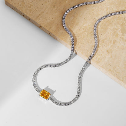 [Lumi Jewelry]2.0 carat Ornate Emerald Cut Necklace