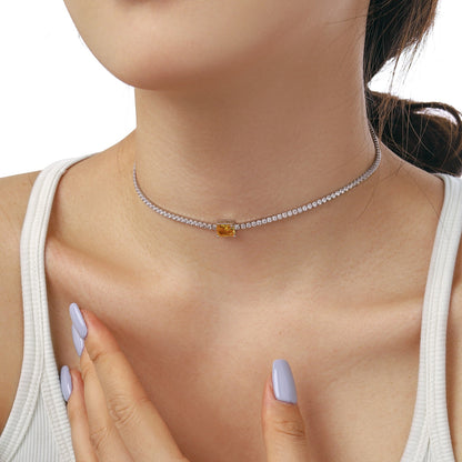 [Lumi Jewelry]2.0 carat Ornate Emerald Cut Necklace