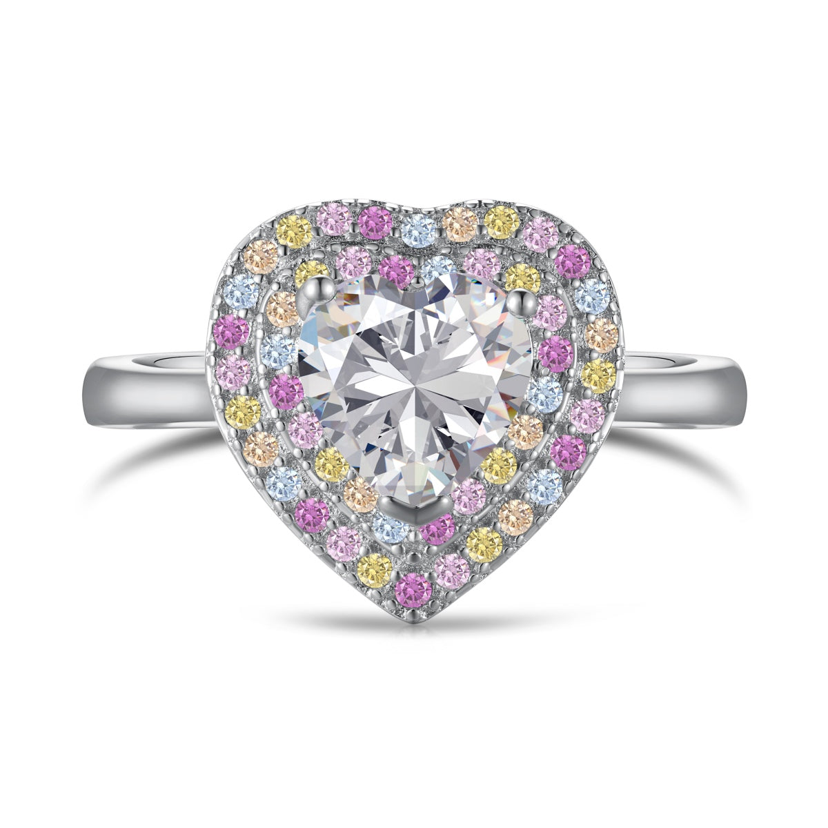 [Lumi Jewelry]Delicate Ebullient Heart Shape Wedding Ring