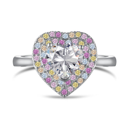 [Lumi Jewelry]Delicate Ebullient Heart Shape Wedding Ring