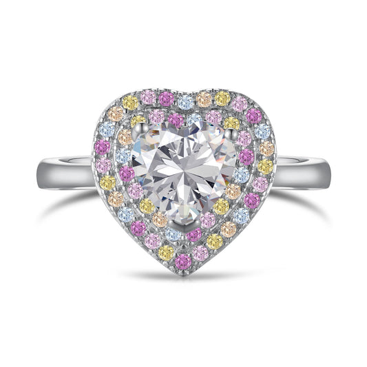 [Lumi Jewelry]Delicate Ebullient Heart Shape Wedding Ring