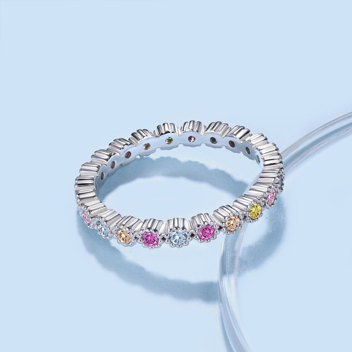 [Lumi Jewelry]Unique Scintillating Round Cut Daily Ring