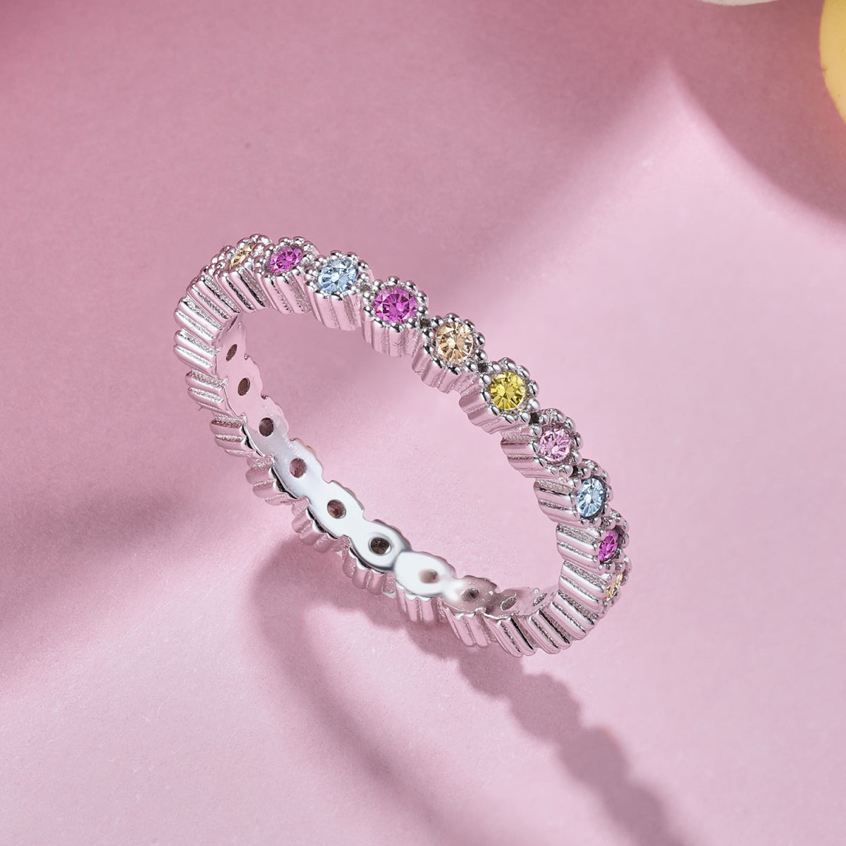 [Lumi Jewelry]Unique Scintillating Round Cut Daily Ring