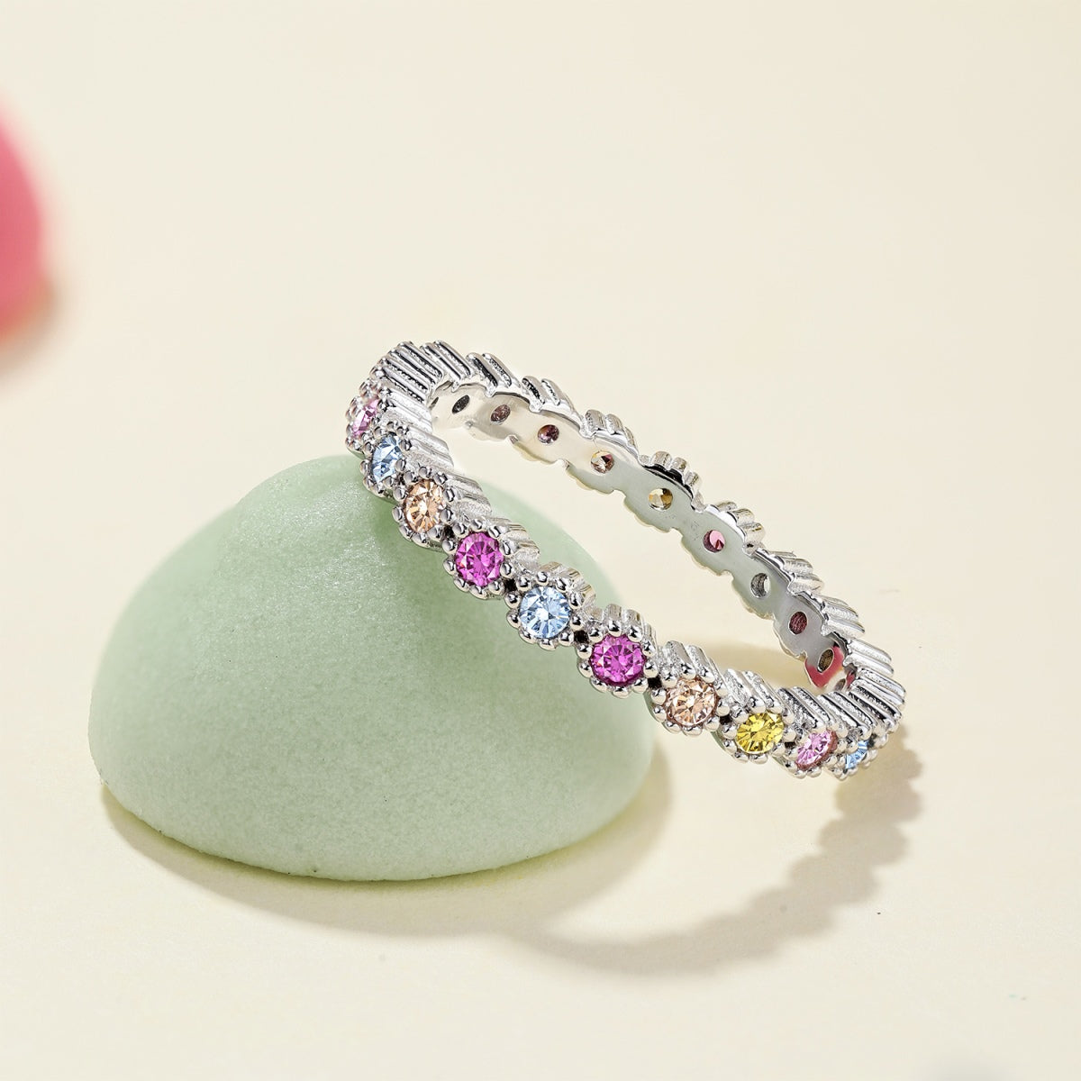 [Lumi Jewelry]Unique Scintillating Round Cut Daily Ring