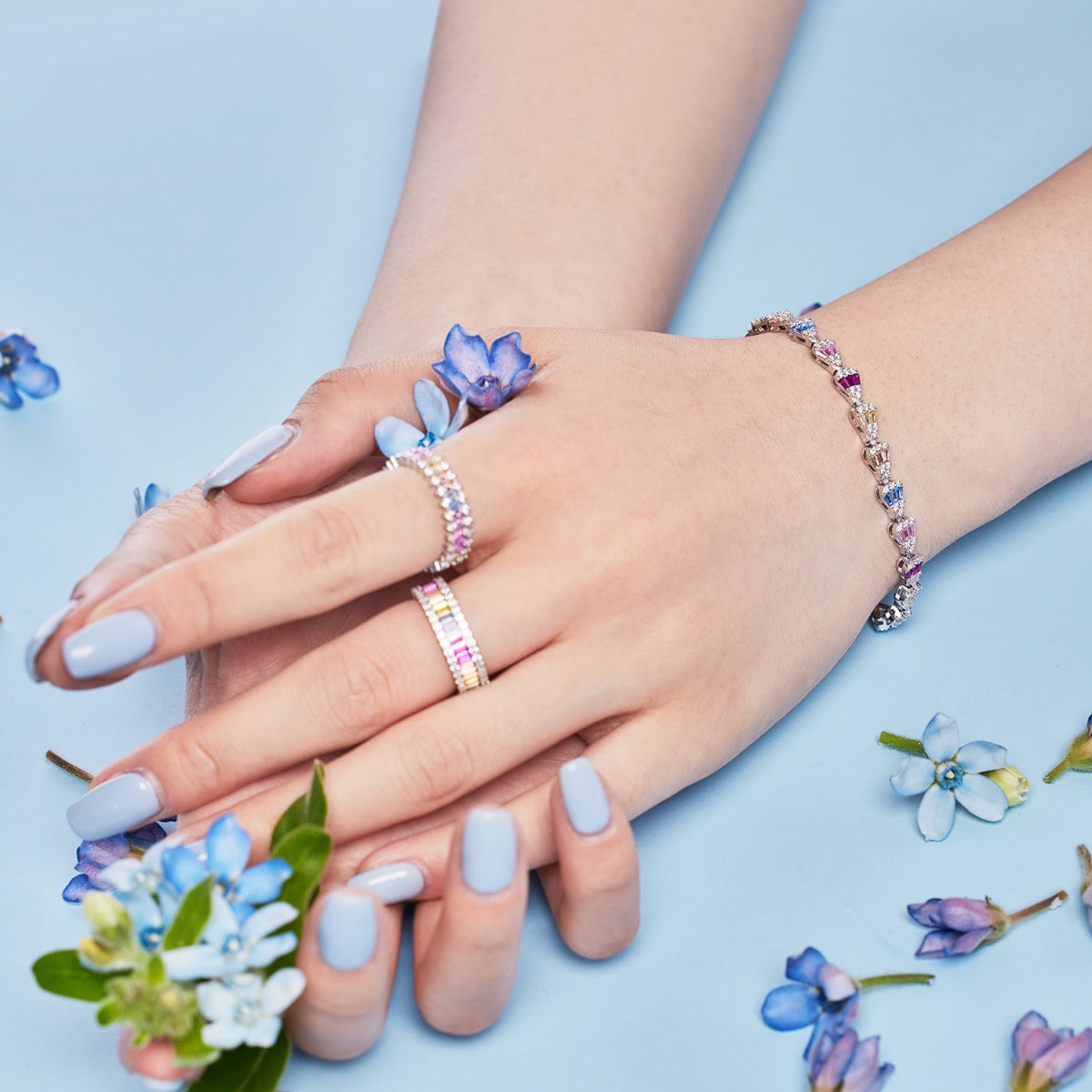 [Lumi Jewelry]Dainty Kaleidoscopic Emerald Cut Daily Ring
