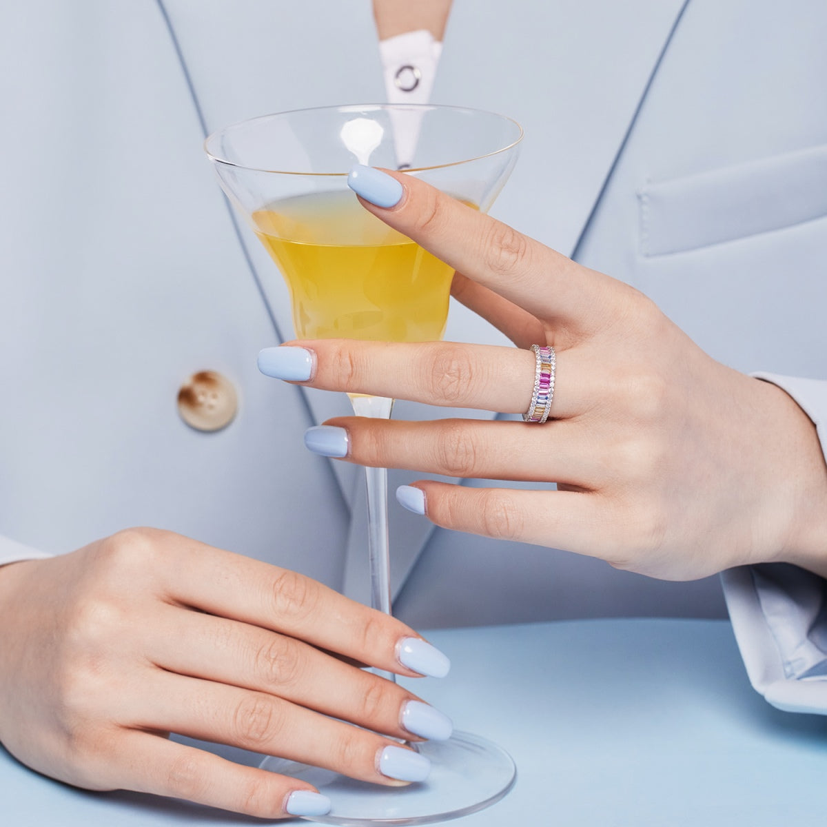 [Lumi Jewelry]Dainty Kaleidoscopic Emerald Cut Daily Ring