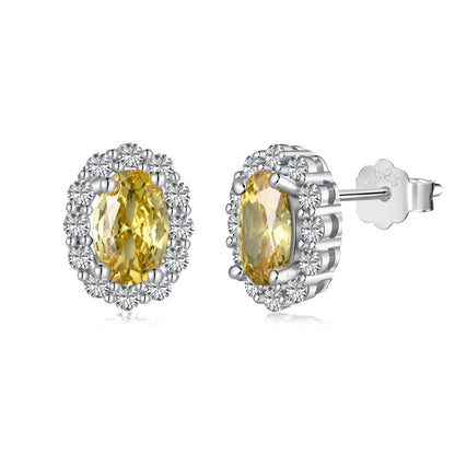 [Lumi Jewelry]Delicate Unique Oval Cut Daily Earrings