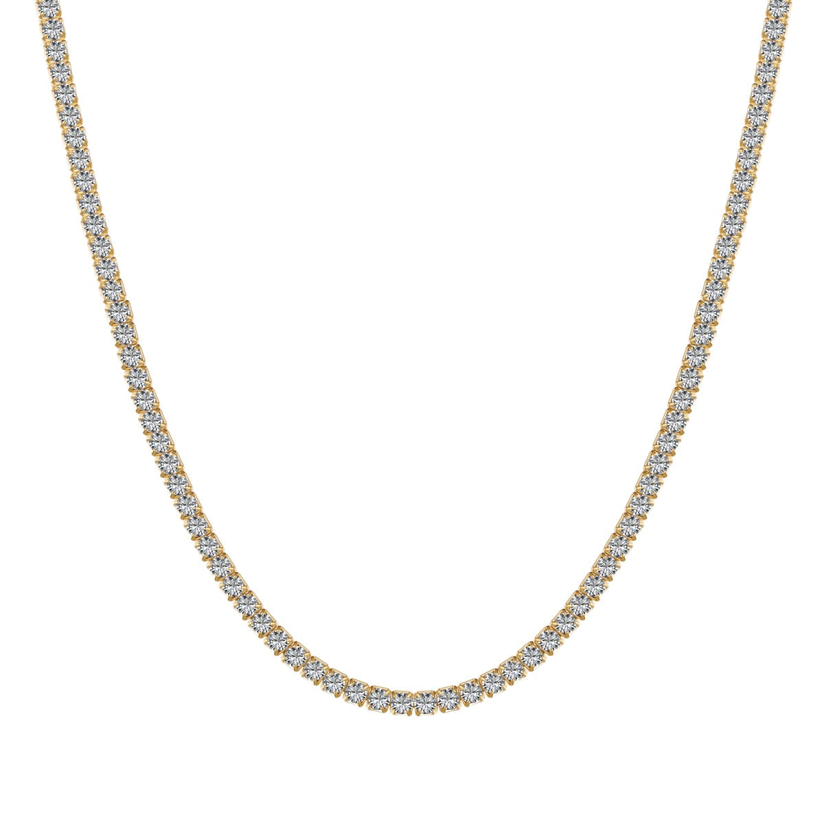 [Lumi Jewelry]Delicate Round Shape Tennis Necklace
