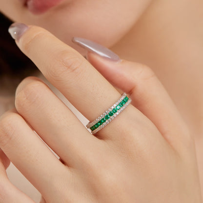 [Lumi Jewelry]Delicate Colorful Round Cut Daily Ring