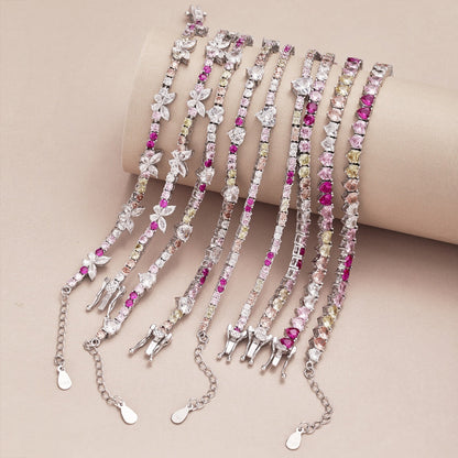 [Lumi Jewelry]Ornate Colorful Butterfly Shape Round Cut Daily Bracelet