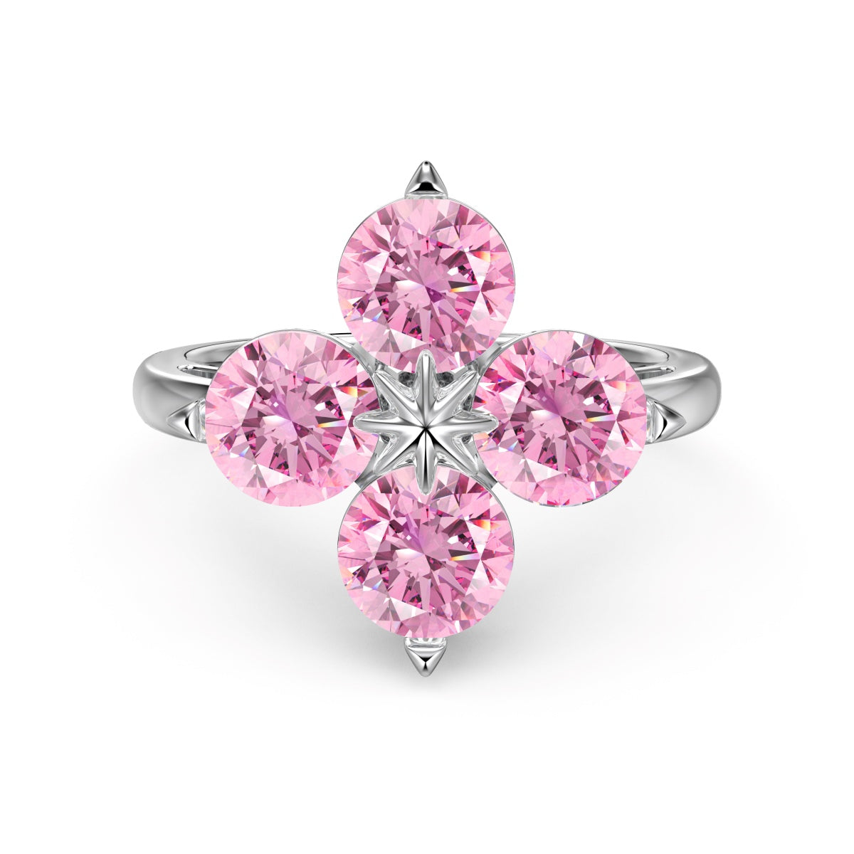 [Lumi Jewelry]Four-Leaf Clover Eight-Pointed Star Ring