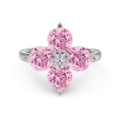 [Lumi Jewelry]Four-Leaf Clover Eight-Pointed Star Ring