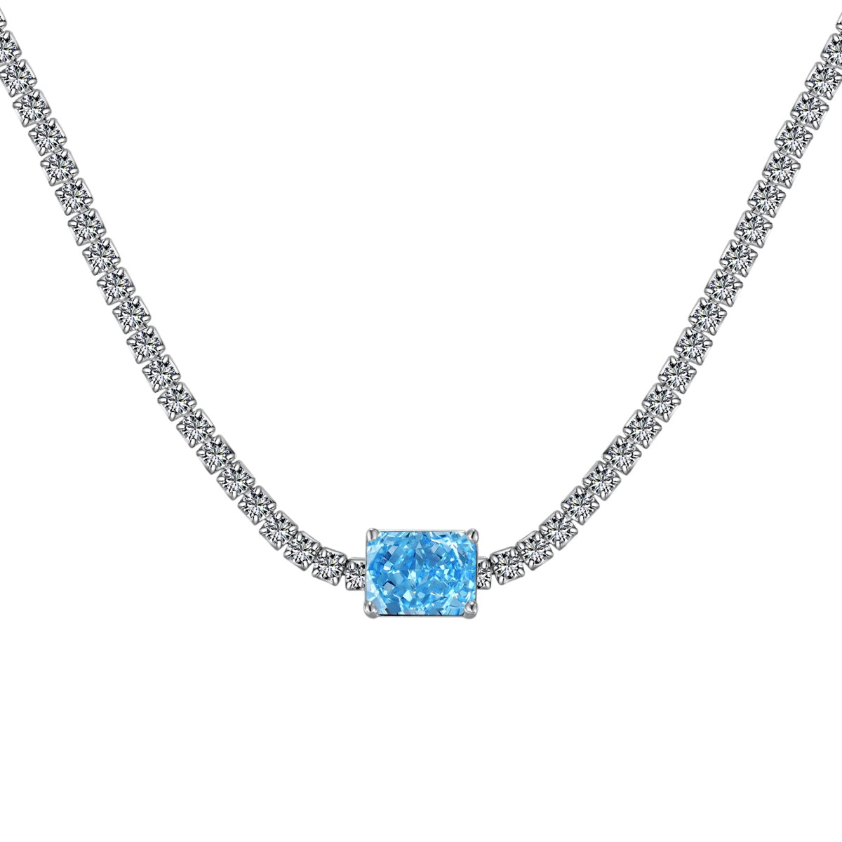 [Lumi Jewelry]2.0 carat Ornate Emerald Cut Necklace