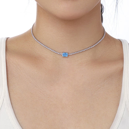 [Lumi Jewelry]2.0 carat Ornate Emerald Cut Necklace