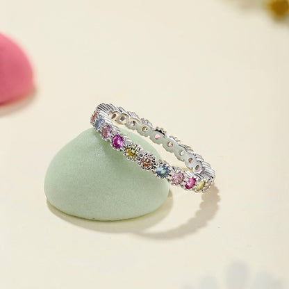 [Lumi Jewelry]Exquisite Colorful Round Cut Party Ring