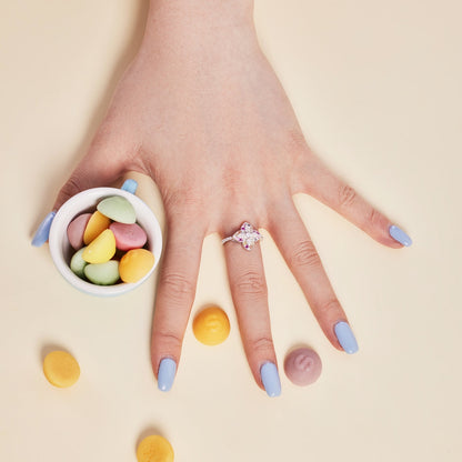 [Lumi Jewelry]Luxurious Colorful Flower Shape Banquet Ring